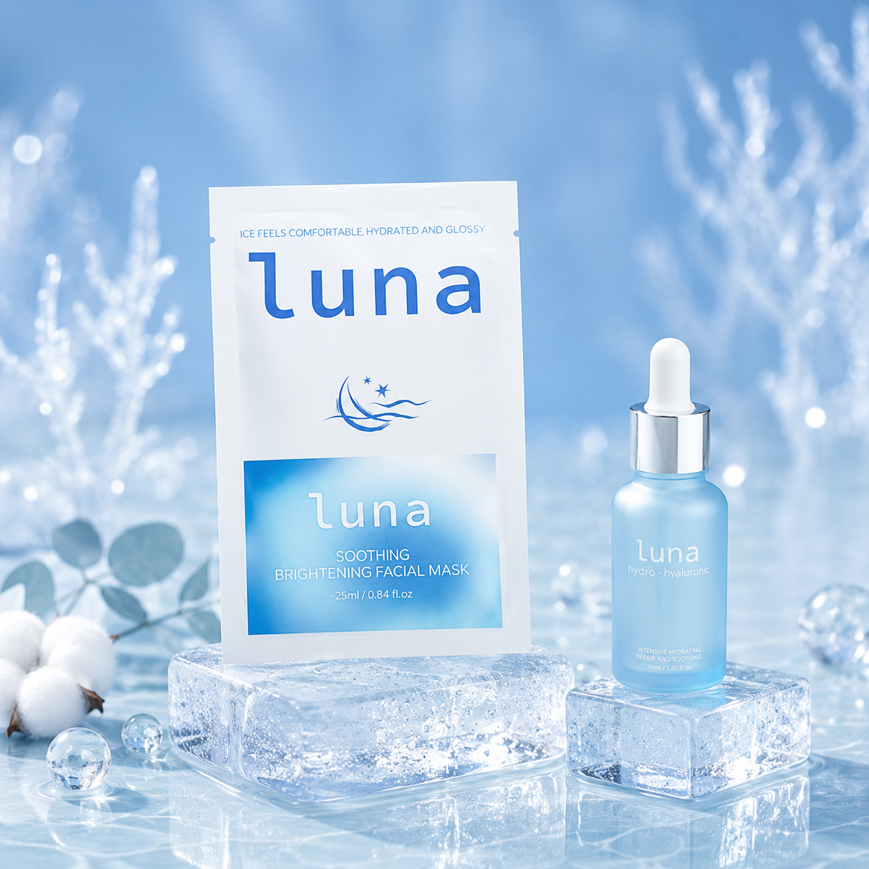 Luna 藍色冰感亮白面膜